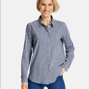 BLUE/WHITE STRIPED BLOUSE